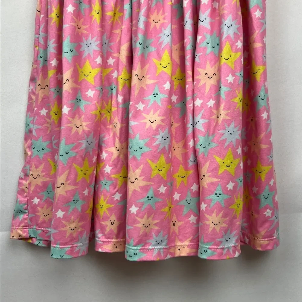 Mila and Rose pink short sleeve smiling star print twirl dress size 5-6